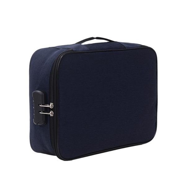 

storage bags waterproof 2-layer document bag with password lock valuables holder portable organizer for passport legal files