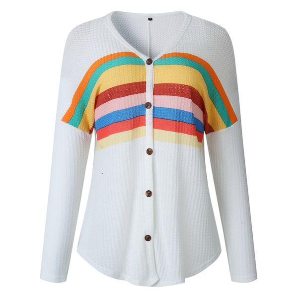 

2021 new fashion tshirt tee clothes striped casual t shirt knitted t-shirt harajuku pullovers autumn women shirts streetwear qx9e, White