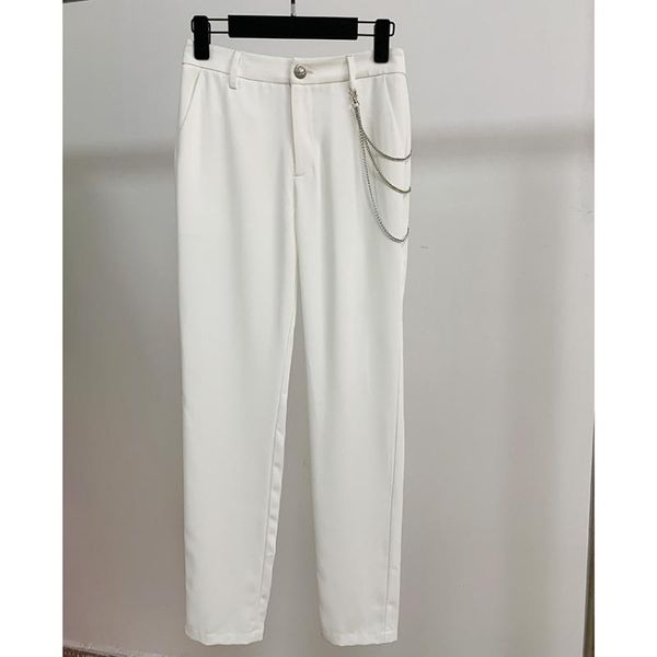 

women's jeans summer 2021 star style pants hanging chain decoration foot o170, Blue