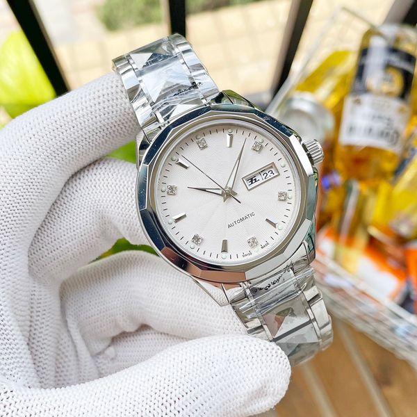 

classic watches citizen automatic mechanical movement watch sapphire mirror wristwatch 316 stainless steel watchband double calendar timeles, Slivery;brown