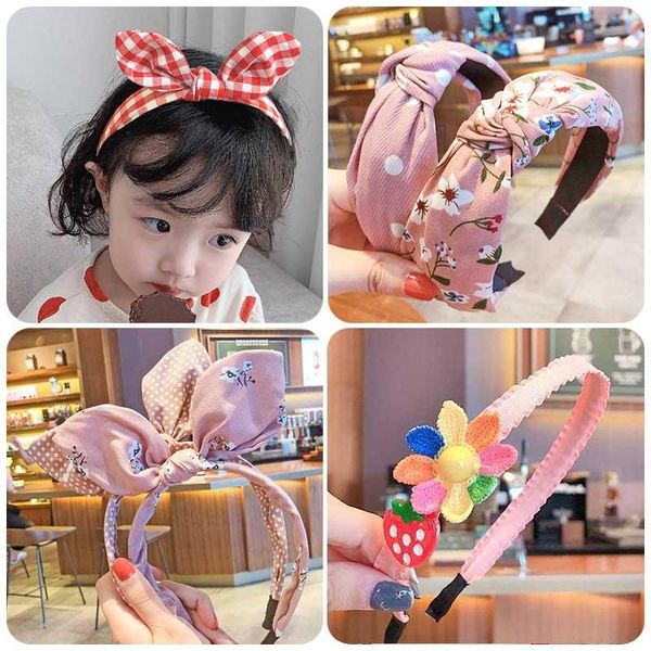 

hair accessories 3pcs/set cute colors printed lattice stripes hoop children hairbands girls lovely bow ears headbands kids, Slivery;white