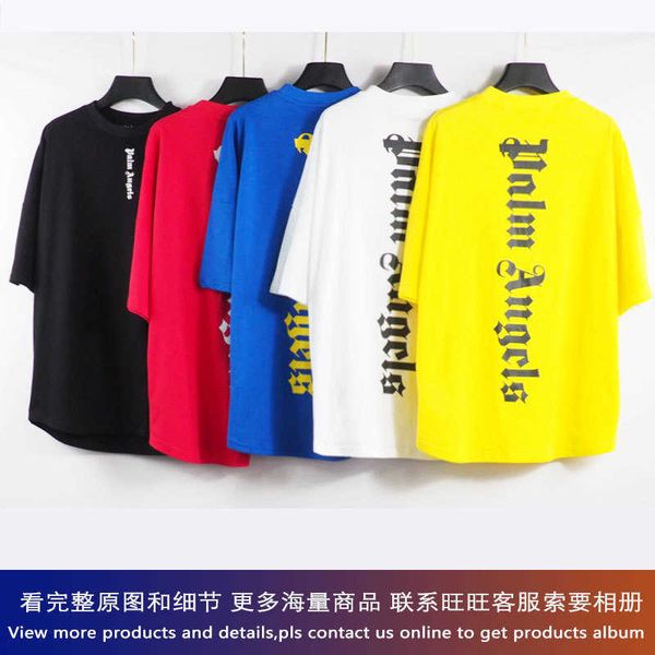 

angel street tide pa/lm casual round neck short sleeve t-shirt pa brokeback teddy bear smiley face letter half sleeve tee 7n80, White;black