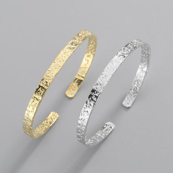 

bangle trendy jewelry women bracelet cuff simply design one layer golden silvery plating metal party accessories adjustable, Black