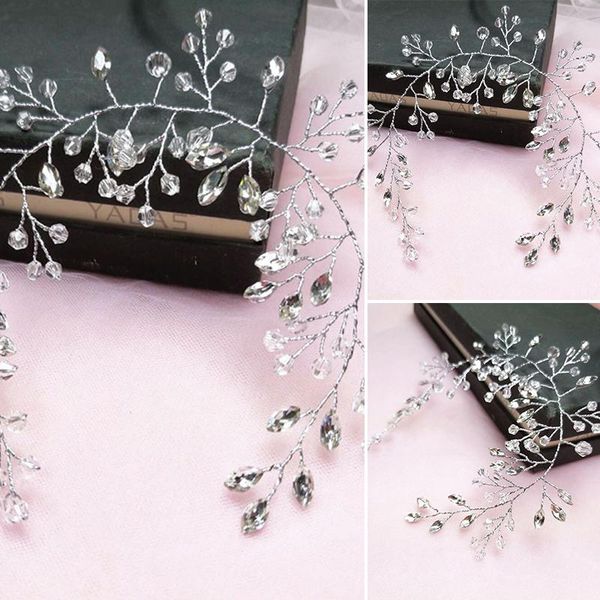 

hair clips & barrettes korean high-end handmade flowers beaded bride headdress hairband elegant small jewelry princess wedding decoration, Golden;silver