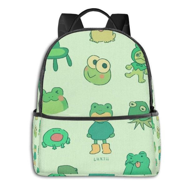 

backpack frog men women packable with usb charging port, anti dust compartment schoolbag, for outdoor running laptop