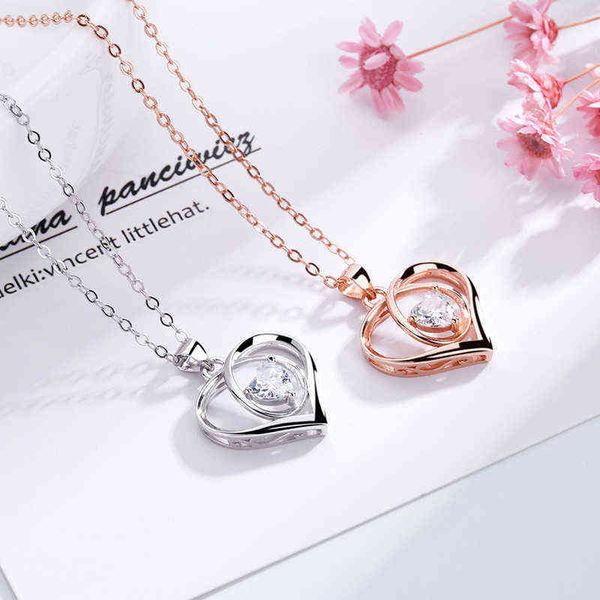 

heart necklace women s925 sliver forever loveheart necklaces i love you for mother girlfriend wife without jewelry gift box y1218, Silver