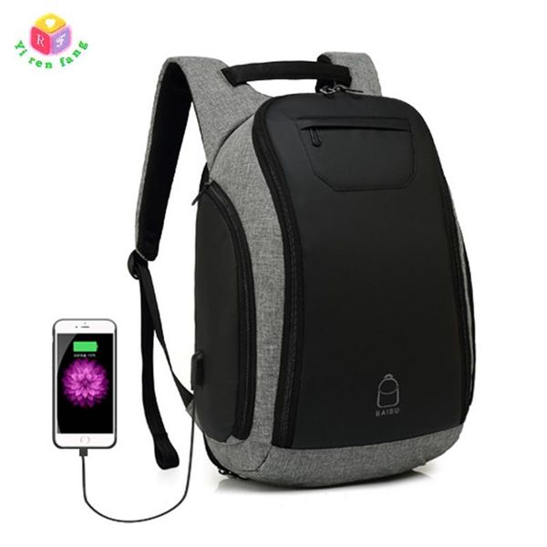 

backpack 2021 travel schoolbag men anti theft usb charge 15.6 lapfashion multi-function waterproof casual
