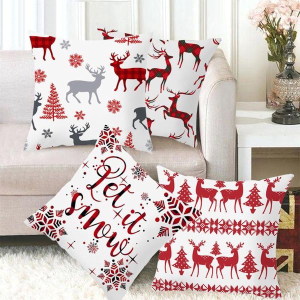 

pillow case 4pcs red pillowcases carton printed cushion covers seat car home decor throw pillowcase christmas decoration for