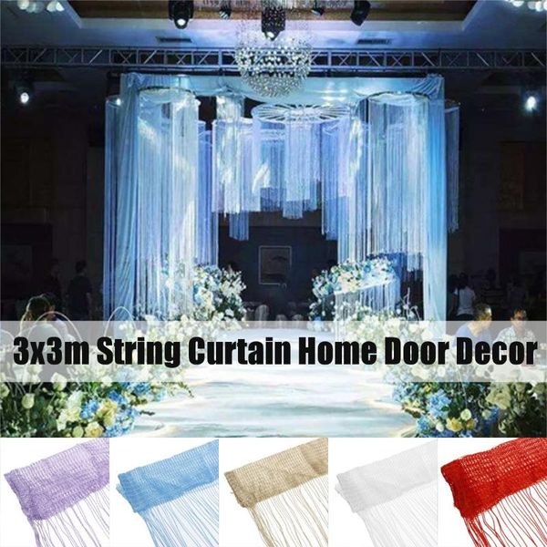 

party decoration 3x3m string curtain backdrops wedding windows door valance corridor window panel room divider tassel fringe