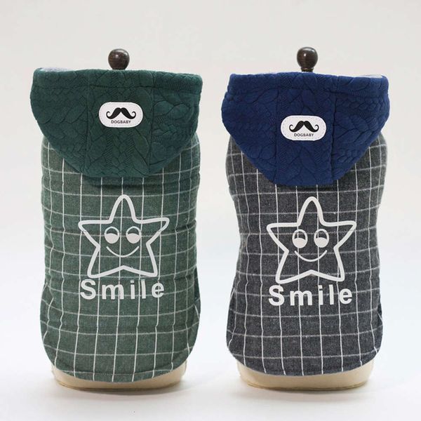 

dogbaby pet clothing dog clothing autumn and winter smile star two leg cotton padded cloth