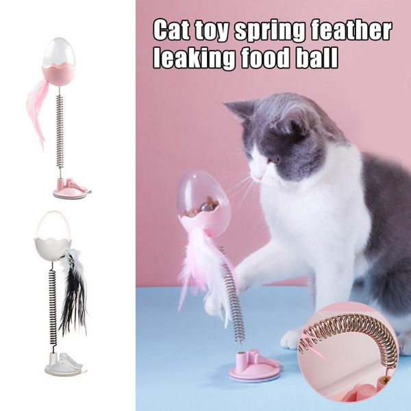 

cat toys cats dog pet toy spring feather leaking ball tumbler dispenser attracting your aug889