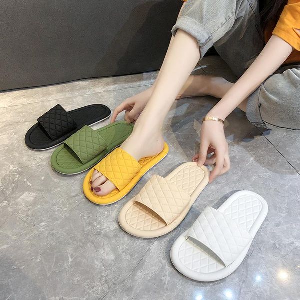 

slippers fashion simple summer style solid color shoes home interior women's sandals pvc bathroom soft-soled flat, Black