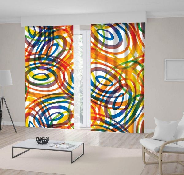 

curtain & drapes modern colorful circles abstract artwork decorative 2014geometrical patterns yellow blue green