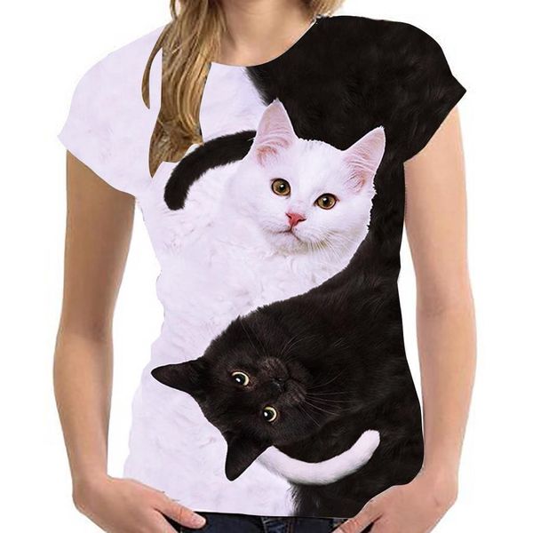 

20 blouse funny 3d print animal cats womens and blouses short sleeve tees shirts blouse plus size, White