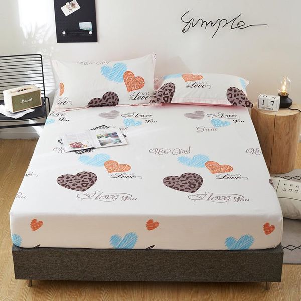 

sheets & sets 1pcs cotton sheet home printing fitted with four corners and elastic band king queen size(need order cases)
