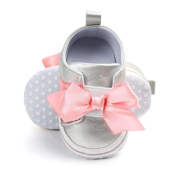 

first walkers spring baby girls princess shoes born bow pu cute soft soled non-slip footwear