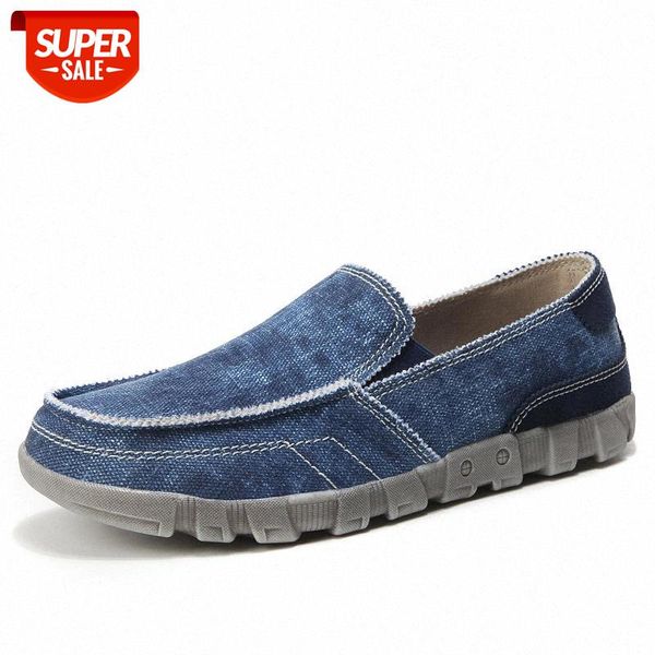 

summer denim casual shoes men canvas shoes breathable flats men slip on fashion british loafers lazy plus size 48 #vm0m