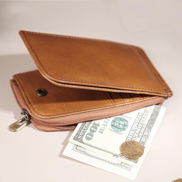 

card holders genuine leather holder cowhide wallet casual coin purse for female short rfid anti theft women, Brown;gray