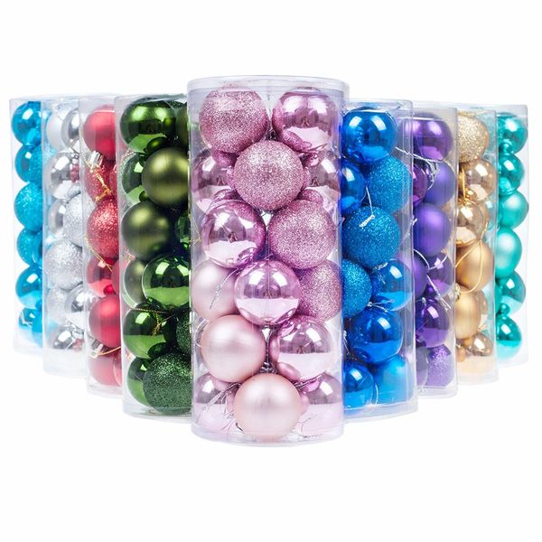 

factory outlet christmas decoration 24pcs ball ornaments xmas tree pendants 6cm 8cm baubles balls for holiday ku7d