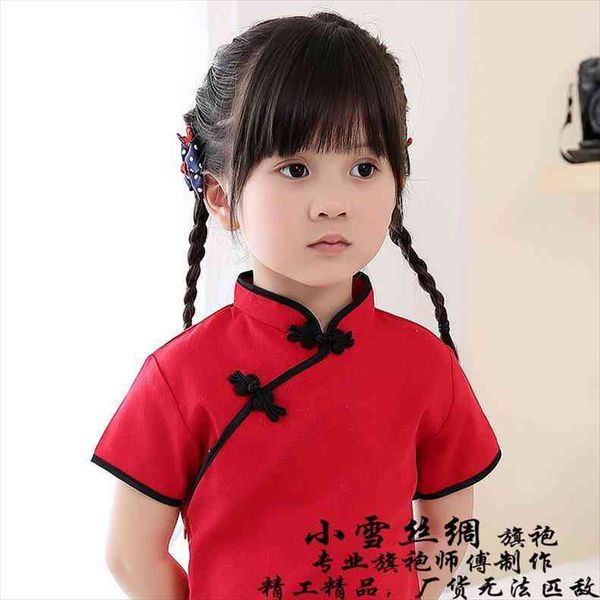 

chinese girls solid r babygirl girl dresses clothes qipao cheongsam cotton traditional, Red;yellow