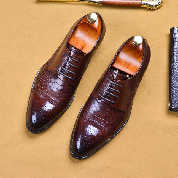 

dress shoes men's fashion hair business 2021 pointed leather, Black