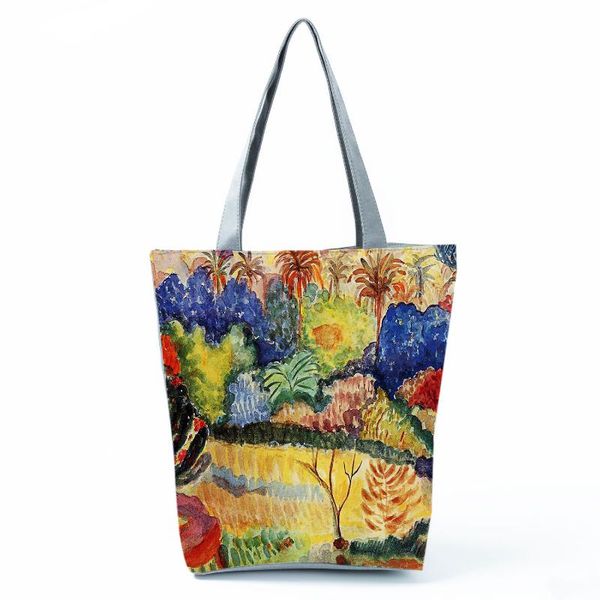 

evening bags chinese painting landscape print handbags creativity practical women's casual bag high capacity tote eco friendly shopping