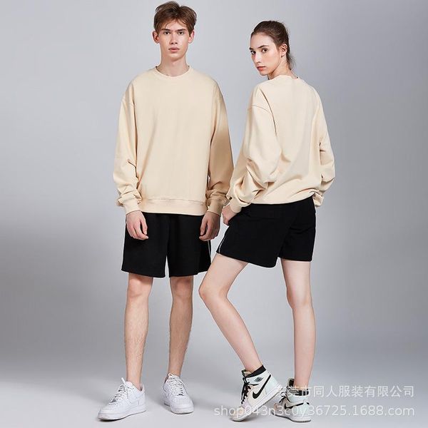 

men's hoodies & sweatshirts fashion men autumn winter casual loose round neck long sleeve cotton plus size mens clothing, Black