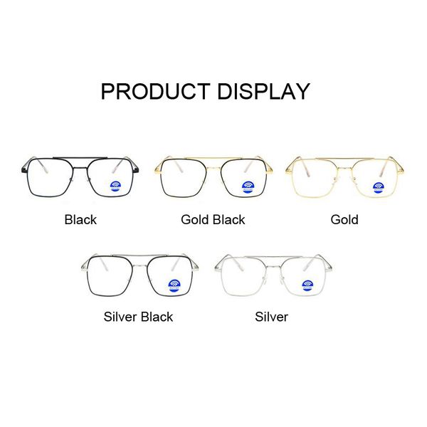 

vintage anti blue light glasses frame square lens myopia optical mirror simple metal women men transparent eyewear frames