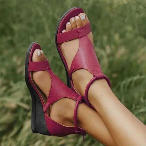 

sandals foreign trade large size roman style 2021 versatile heightened temperament wedge women's shoes open toe wholesale, Black