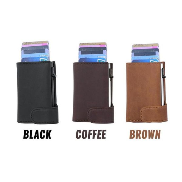 

dienqi rfid genuine leather men wallets card holder slim thin smart magic wallet small short coin purse male 2020 brow qylnwl