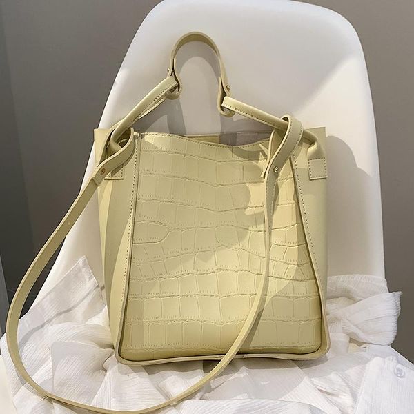 

evening bags small stone pattern solid color pu leather bucket crossbody bag 2021 brand trends women designer shoulder purses and handbag