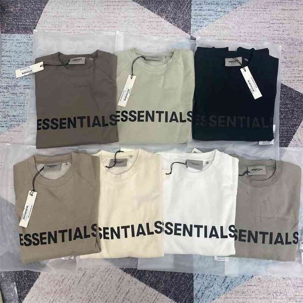 

fear of god essentials double line new autumn and winter men's loose letter fog hooded sweater trend, Black