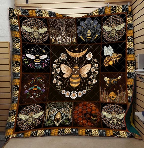

comforters & sets 3d honey bee quilt vintage classic fashion high end kids school adults bed spring summer creative drop