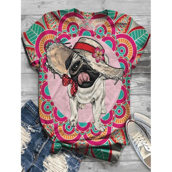 

pug teckel funny t shirt women harajuku cute french bulldog frances german shepherd t-shirt pit bull tshirt female #t1g, White