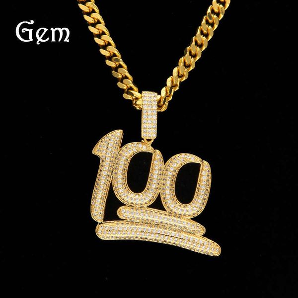 

high end men's hip-hop jewelry 18k light gold micro set zircon 100 point pendant, Silver
