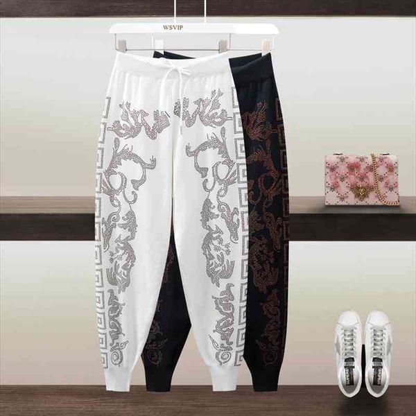 

cargo pants women fall women colorful crystals loose casual harem pants ankle banded fashion sweat, Black;white