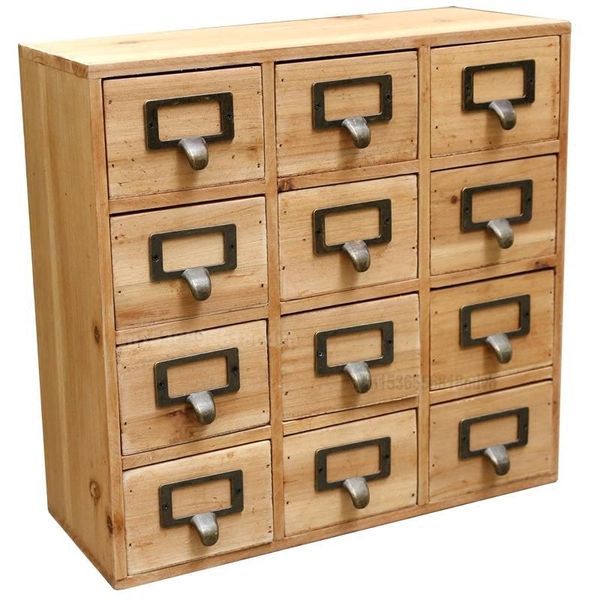 

storage drawers handmade wooden box 6 drawers/12 deskcabinets cosmetics small items hand books boxes