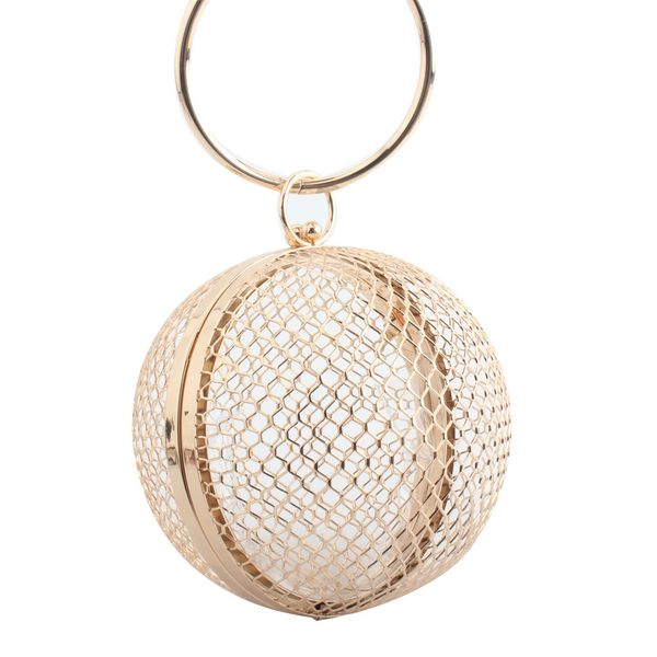 

fashion evening bag women's iron mesh ball dinner metal