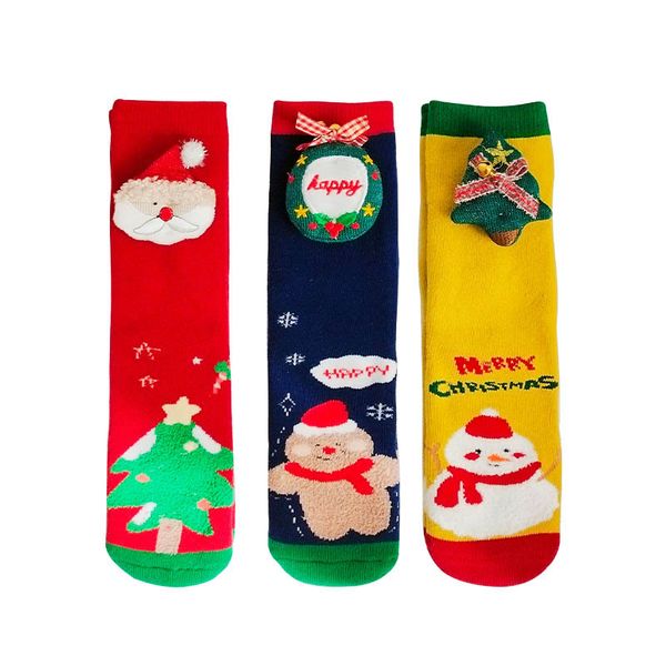 

baby socks kids girls boys accessories clothes children clothing autumn and winter hair ring stockings three-dimensional cartoon childrens c, Pink;yellow