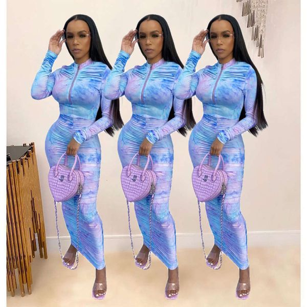 

f005 tight women's tie dye drs pleated, Black;gray