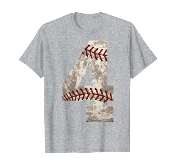 

baseball jersey number 4 t shirt distressed ball tees, White;black