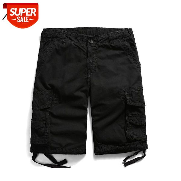 

PDTXCLS 2018 Summer Cotton Cargo Shorts For Men Casual Military Solid Tactical Knee Length Mens Shorts Masculino 12 Colors #lf3z, Black