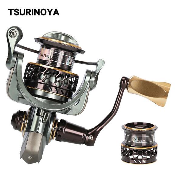 

tsurinoya fishing reel jaguar 2000 3000 9+1bb double spools anit-corrosion freshwater saltwater spinning reel bass pike