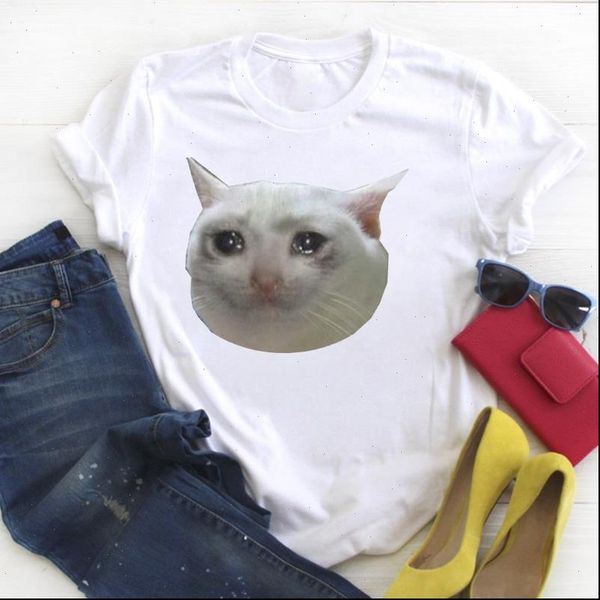 

women cat pet animal style 90s harajuku clothing ladies summer t tee female shirt clothes tshirt graphic t shirt, White