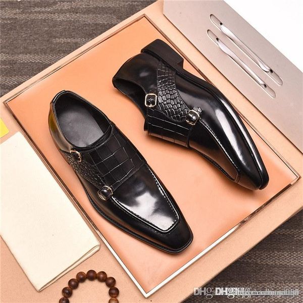 

19fw men formal shoes bowknot wedding dress male flats gentlemen casual slip on shoes black patent leather red suede loafers bonsin 33