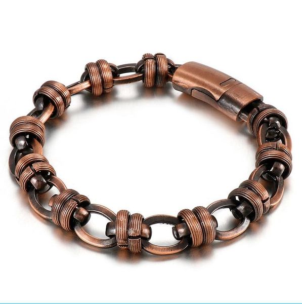 

link, chain jewels store bronze vintage bracelet men's women's bracelets stainless steel jewelry for man, Black