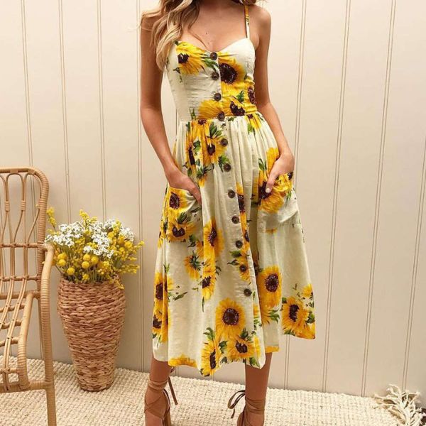 

popular suspender pineapple pattern dress backless print hot, White;black