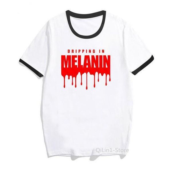 

that melanin who letter print t shirt women clothes 2021 vogue black girl tshirt femme pink princess female t-shirt, White