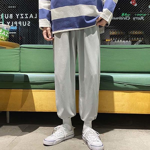 

men's pants oversize s-3xl casual men straight adjusted bundle trousers harajuku summer comfortable loose street wear fashion students, Black