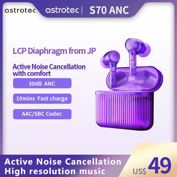 

headphones & earphones astrotec s70 dynamic drive 5.0 bluetooth-compatible tws motion noise reduction high fidelity music earphone earbuds